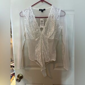 Express White Lace Bodysuit
